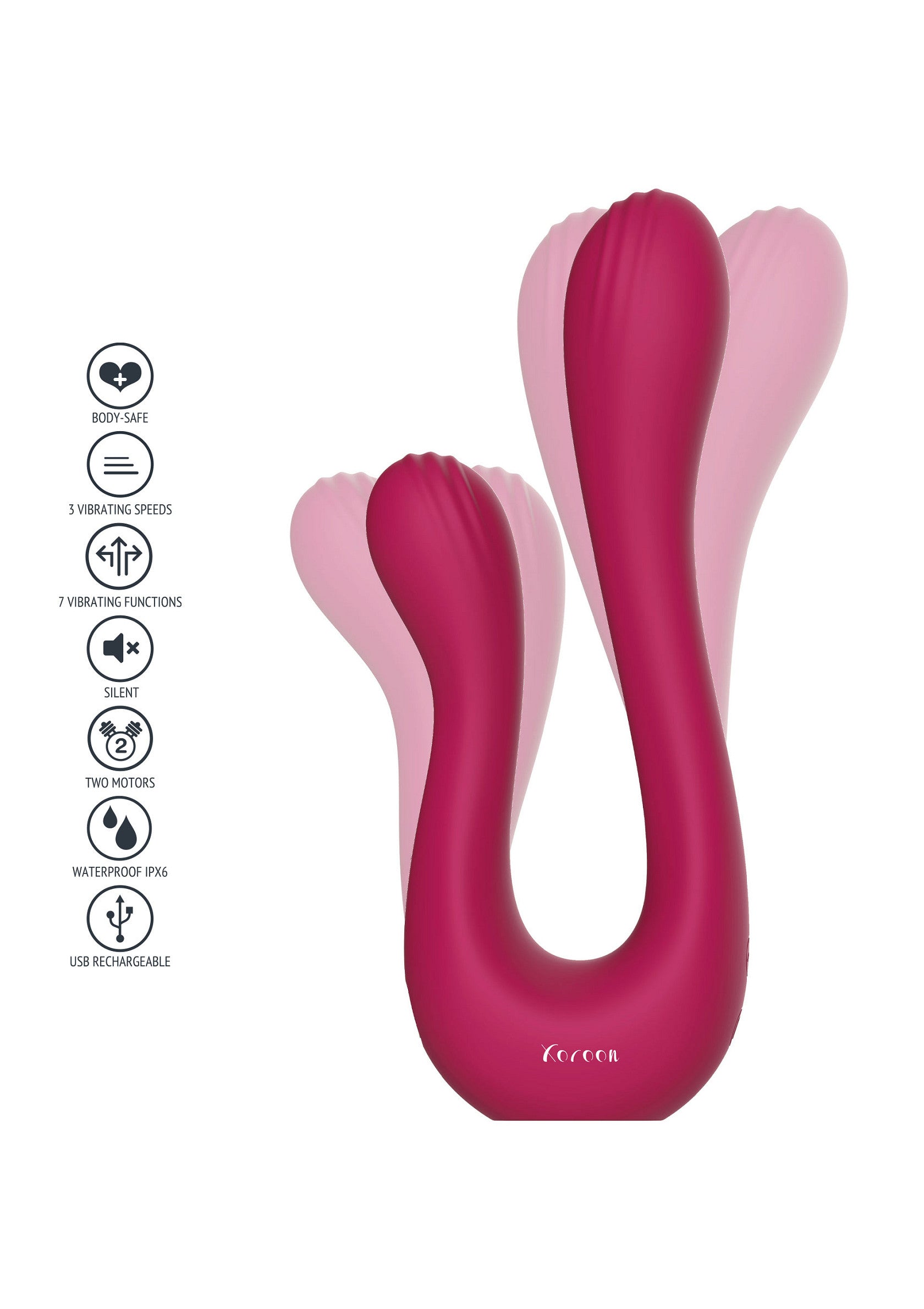 Xocoon Sync Sensation Vibrator Retail Shelf Pack FUCHSIA - 2