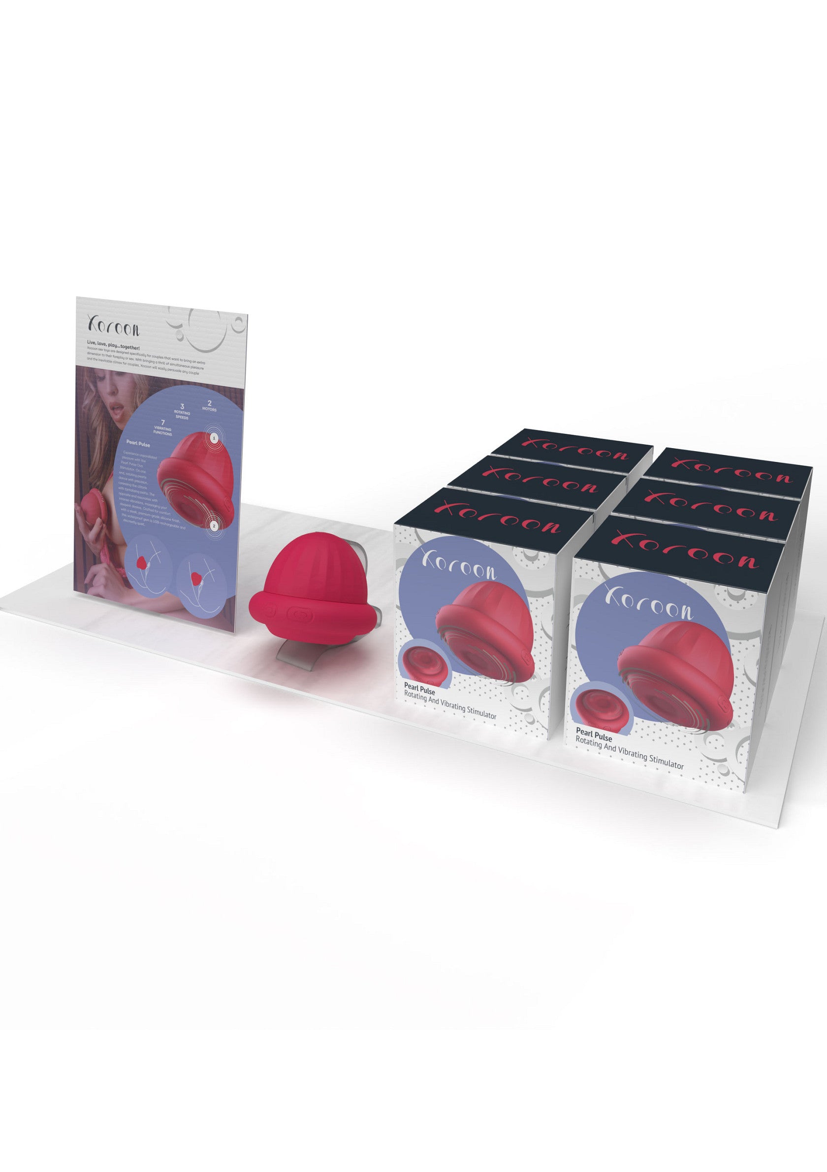Xocoon Pearl Pulse Duo Stimulator Retail Shelf Pack FUCHSIA - 0