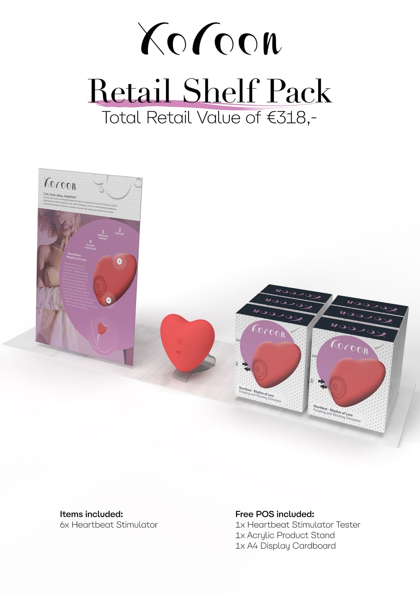 Xocoon Heartbeat Pulsating Stimulator Retail Shelf Pack RED - 3