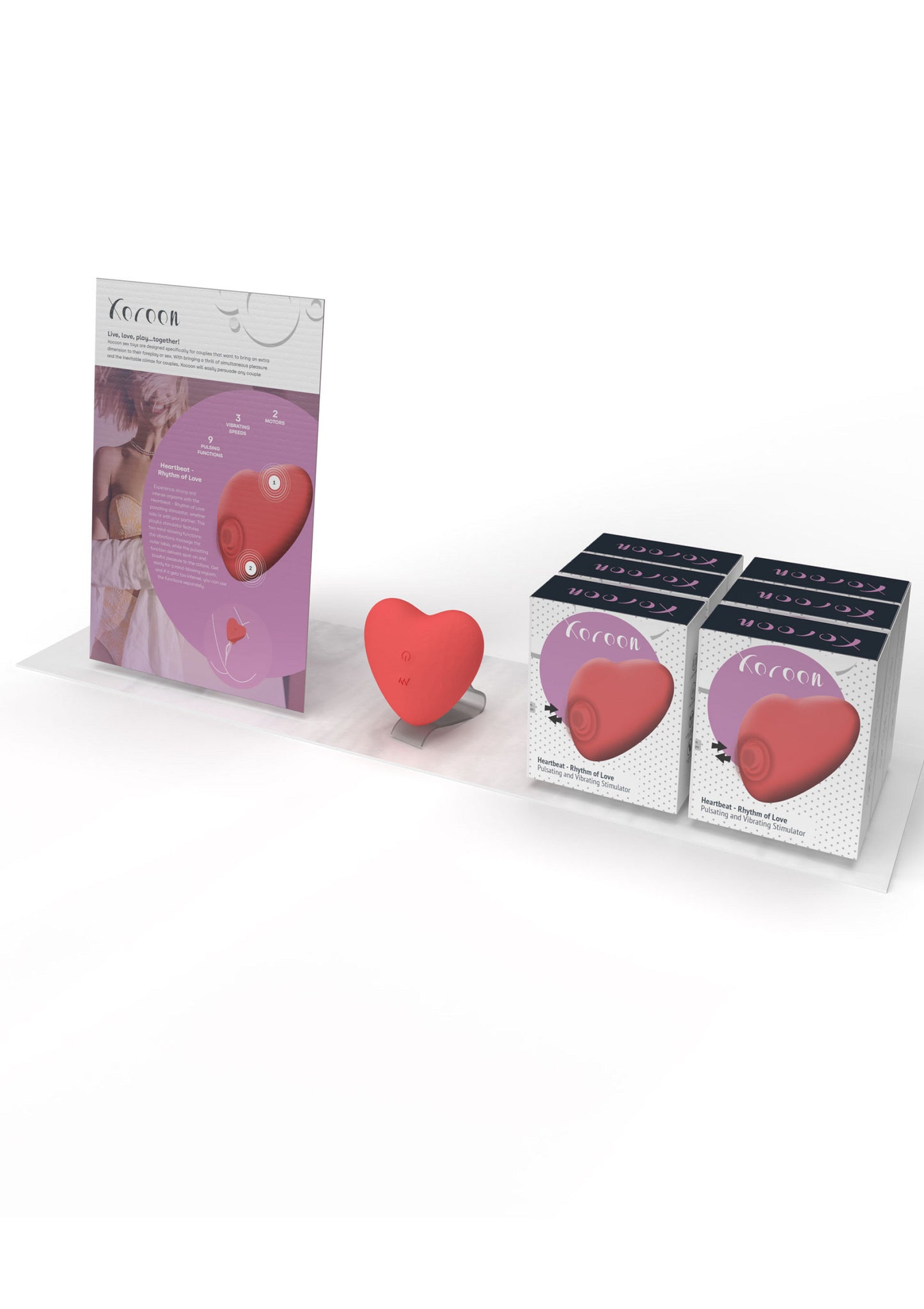 Xocoon Heartbeat Pulsating Stimulator Retail Shelf Pack RED - 7