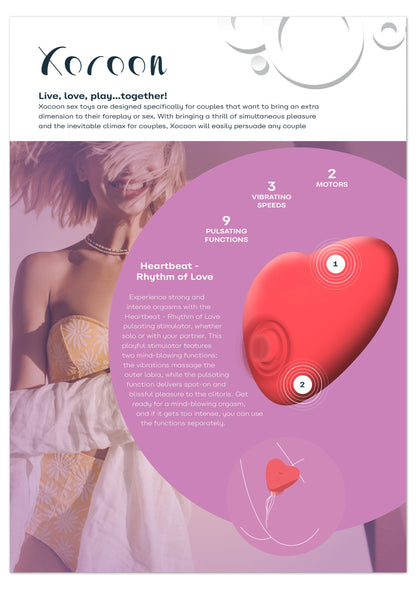 Xocoon Heartbeat Pulsating Stimulator Retail Shelf Pack RED - 5