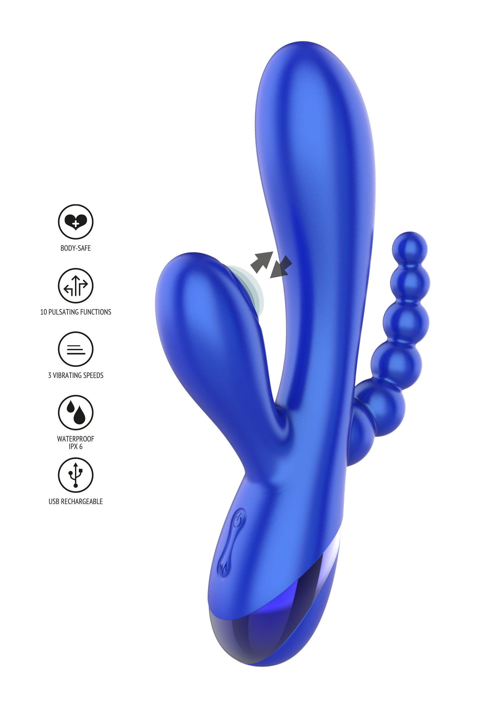 Xocoon Triple Love Vibrator BLUE - 7