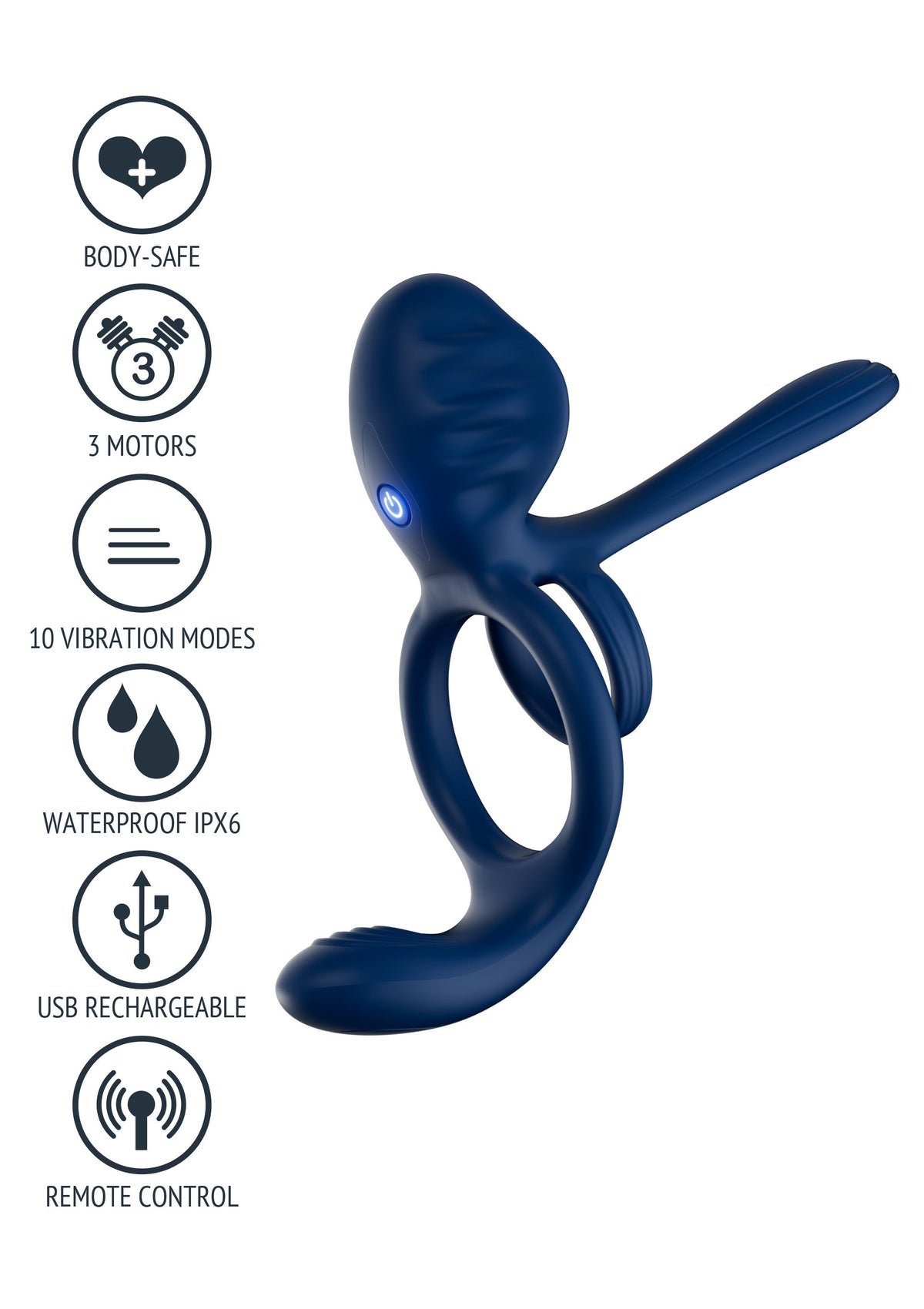 Dualdrive Couples Slimline Vibrator Ring BLUE - 3