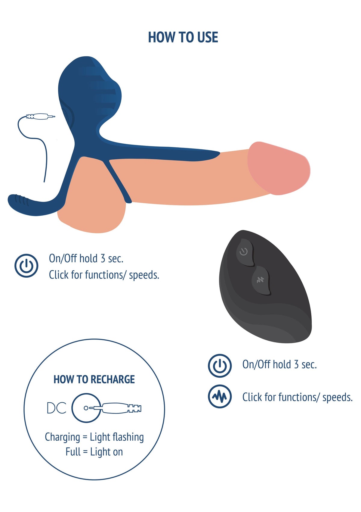 Dualdrive Couples Slimline Vibrator Ring BLUE - 6