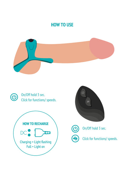 Bond Vibrating Couples Ring + Remote GREEN - 7