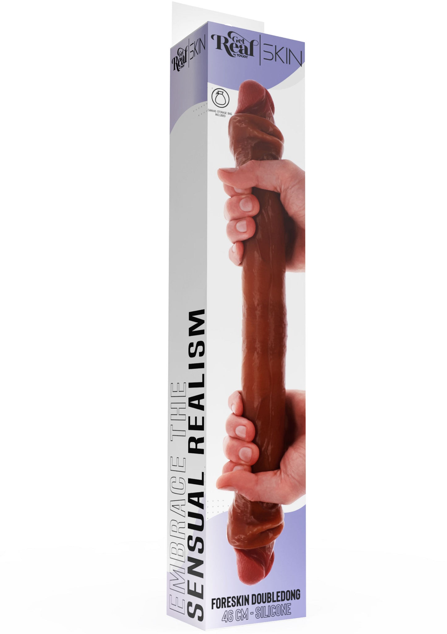 ToyJoy Get Real Silicone Foreskin Double Dong 46 cm CARAMEL - 1