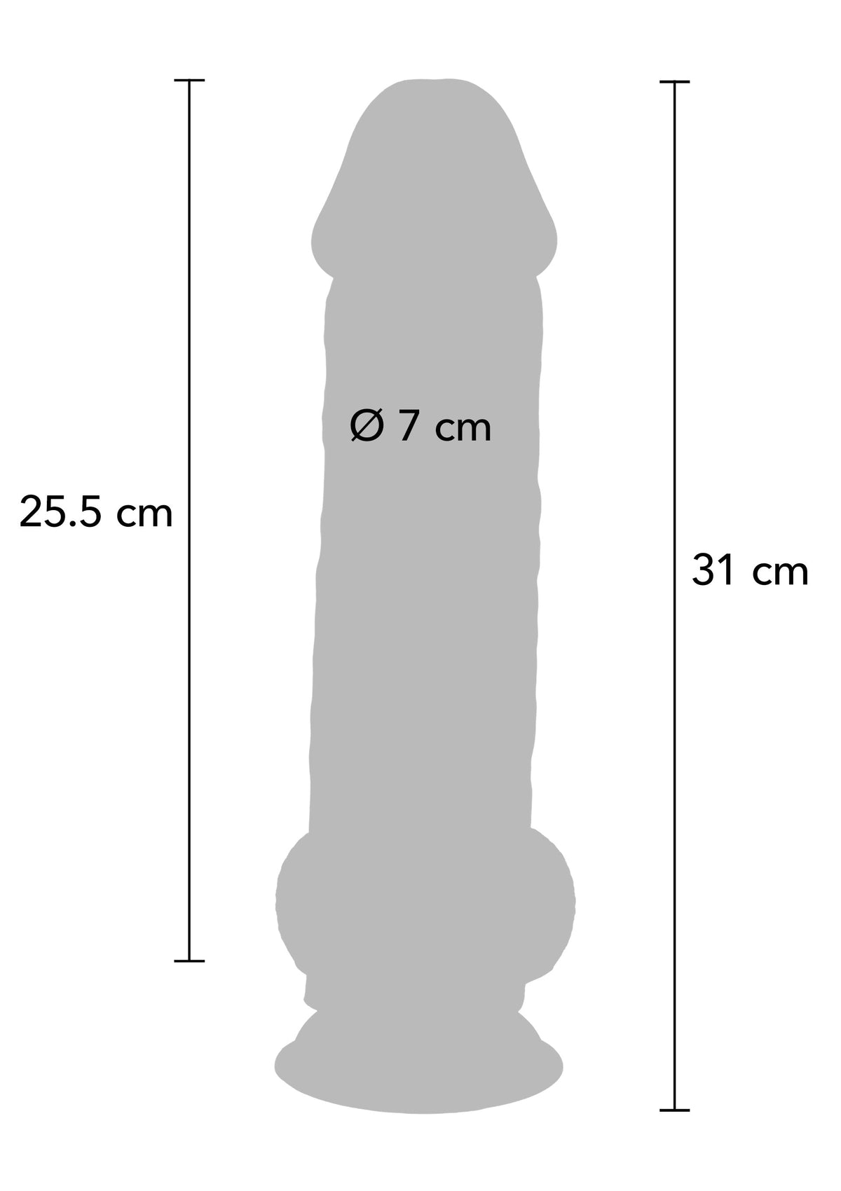 Deluxe Dual Density Thick Dildo TPE 31 cm SKIN - 3