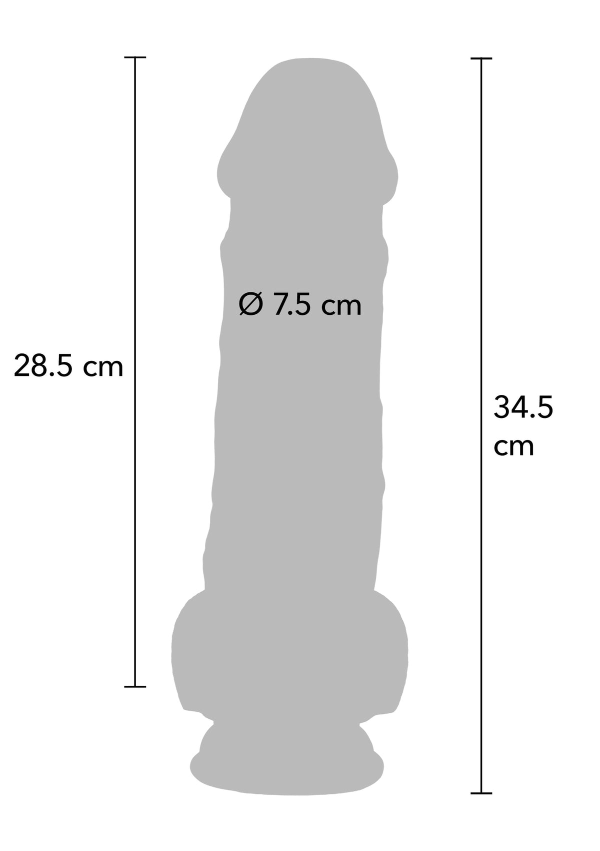 Deluxe Dual Density Thick Dildo TPE 34.5 cm SKIN - 3