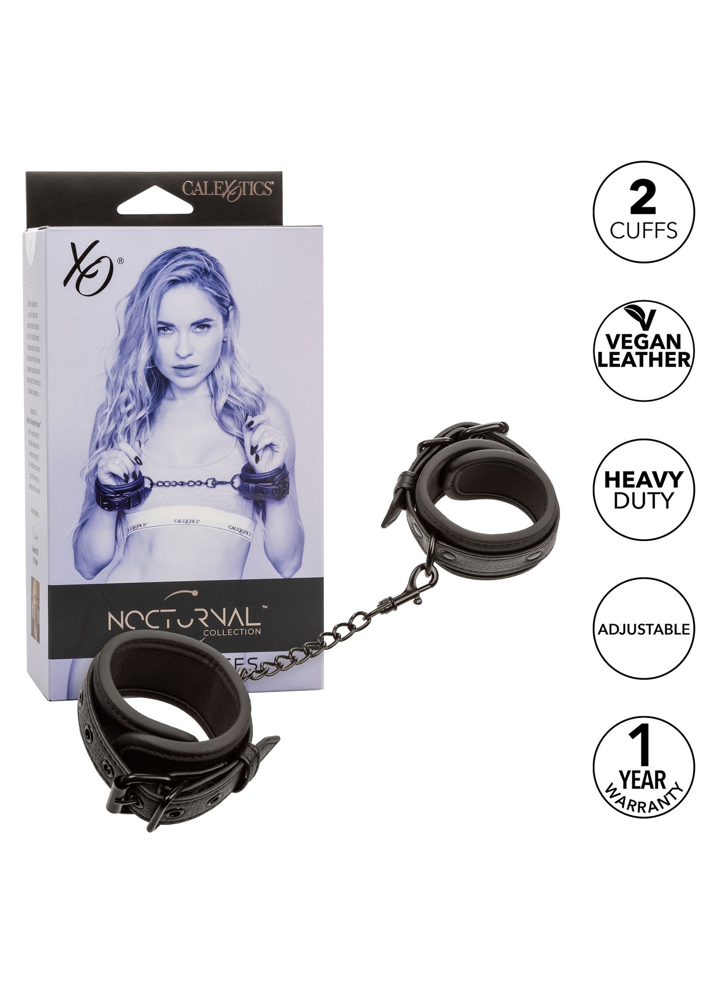 CalExotics Nocturnal Collection  Wrist Cuffs BLACK - 0