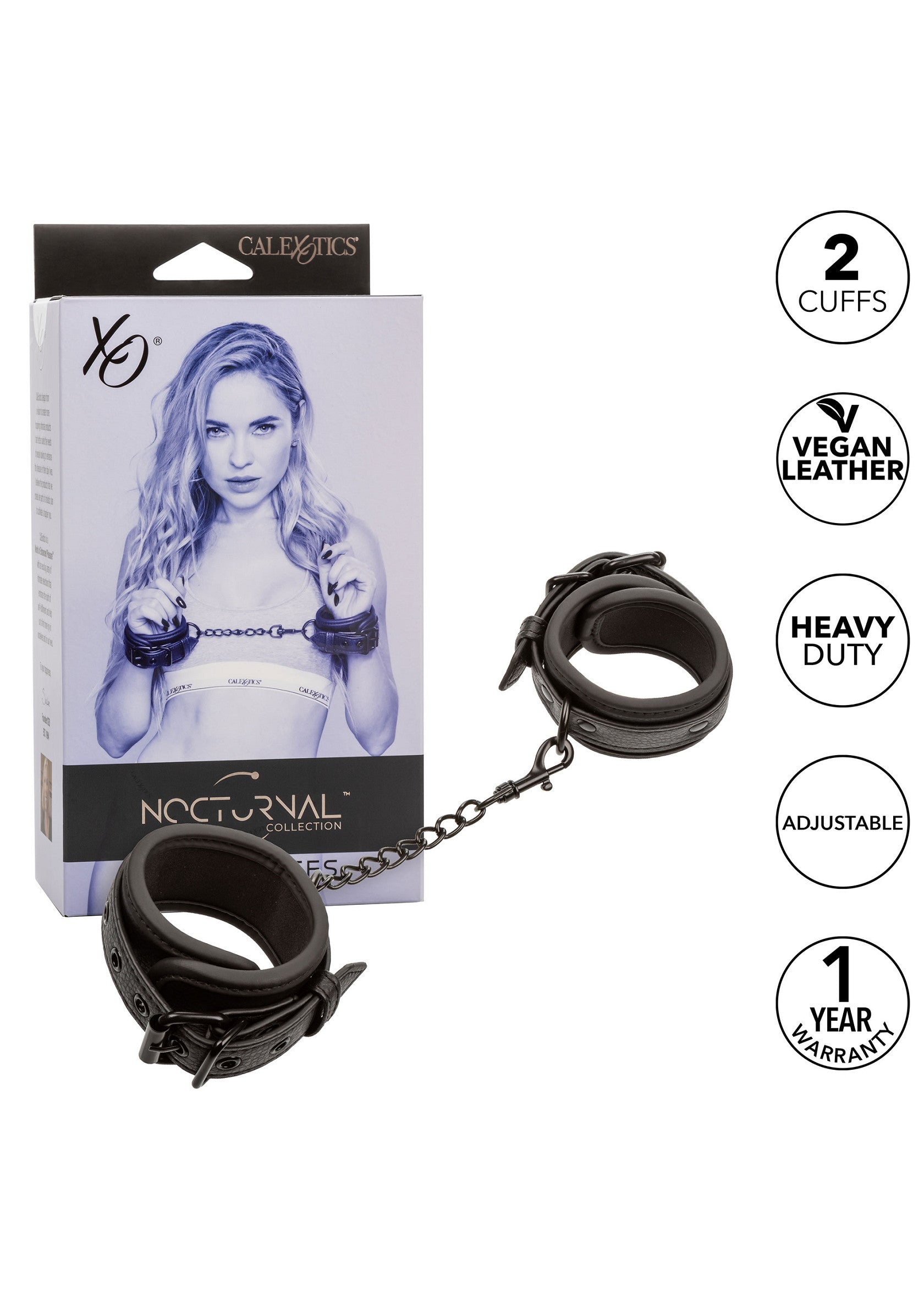 CalExotics Nocturnal Collection  Wrist Cuffs BLACK - 0