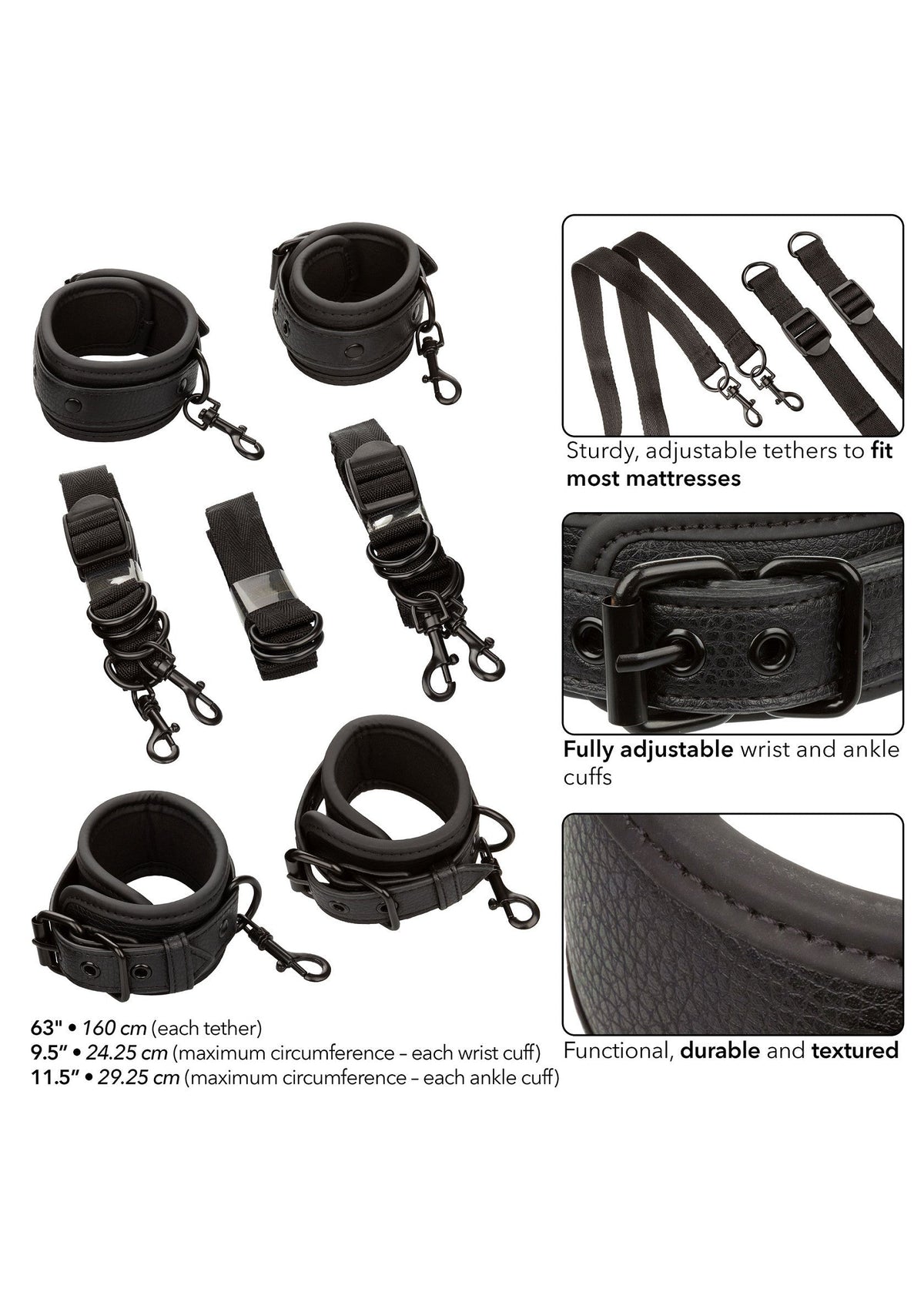 Nocturnal Bed Restraints BLACK - 3