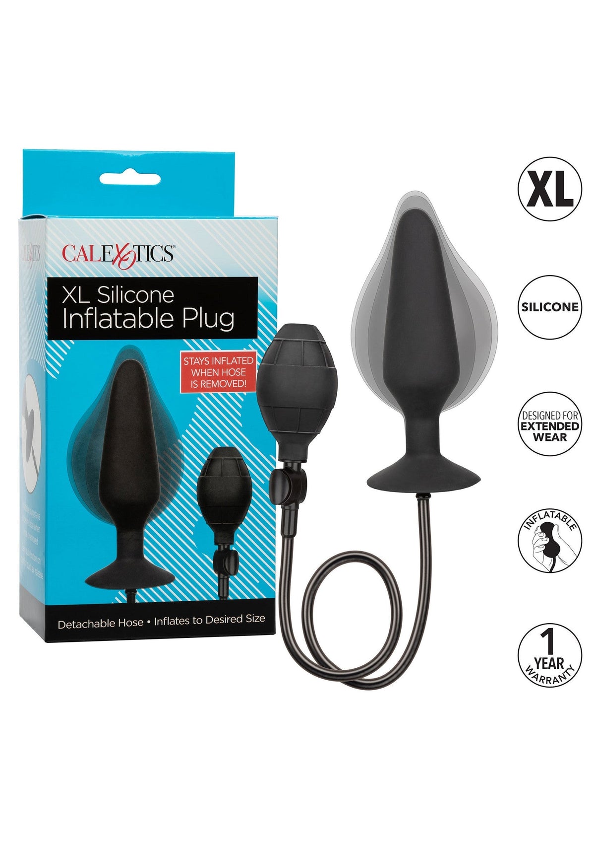 XL Silicone Inflatable Plug BLACK - 4