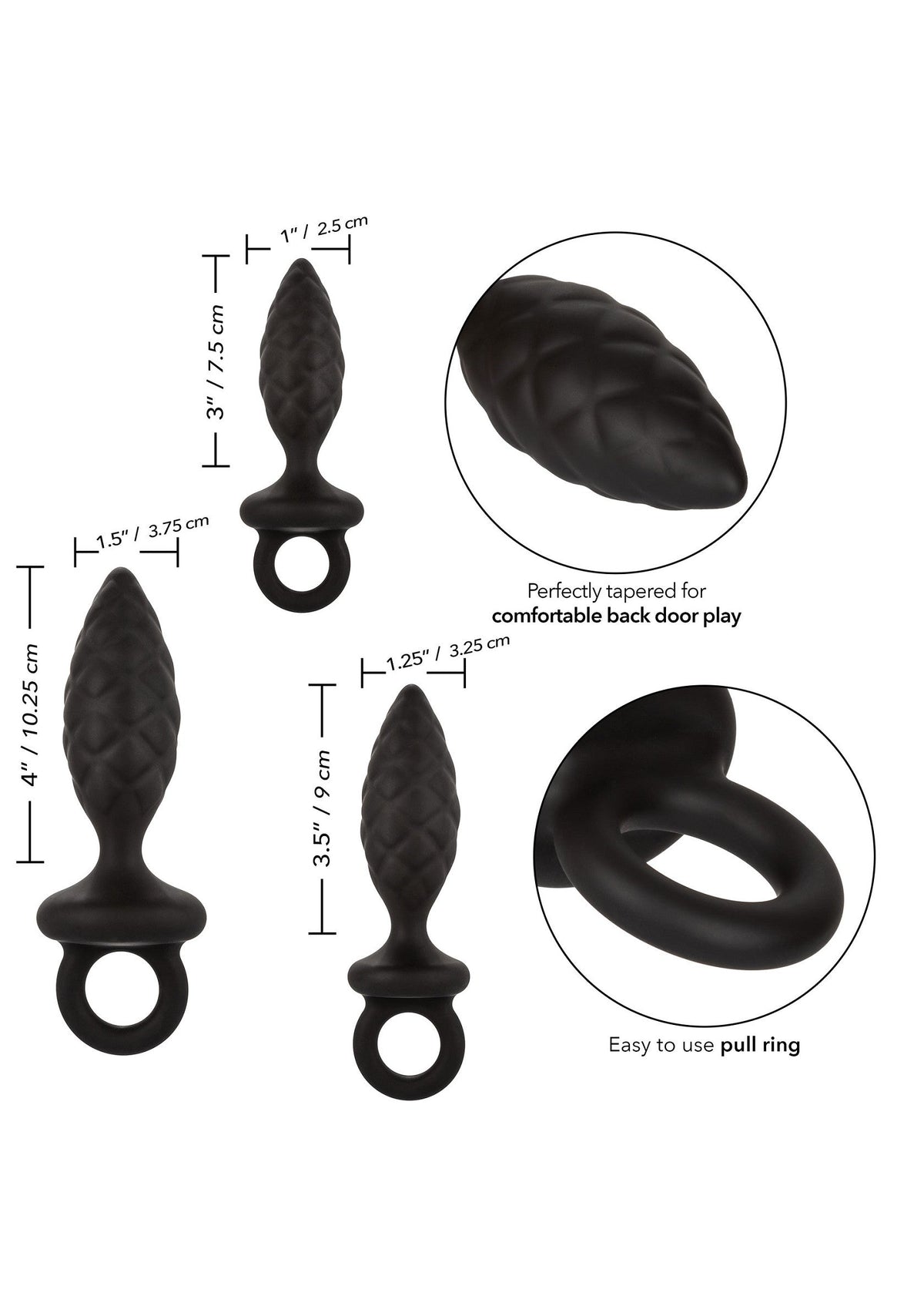 Silicone Anal Probe Kit BLACK - 3