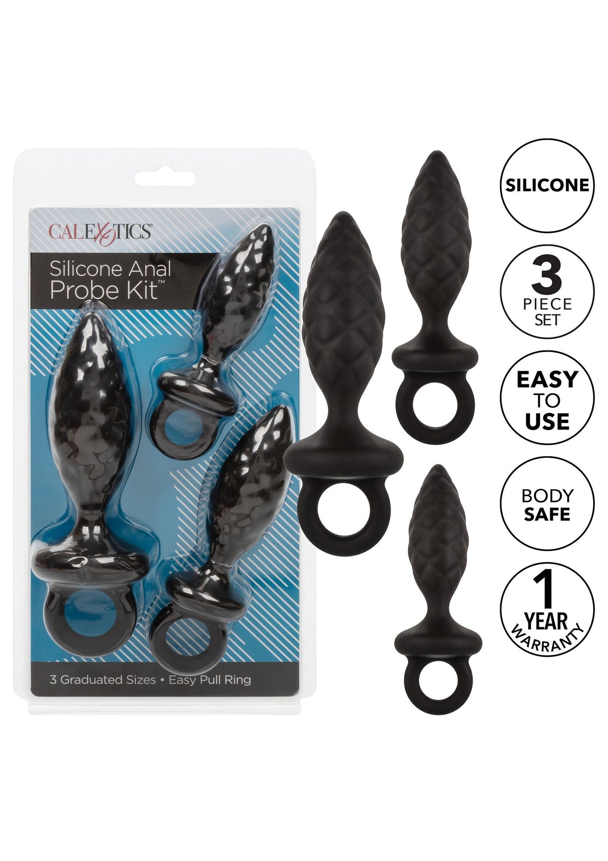 Silicone Anal Probe Kit BLACK - 4