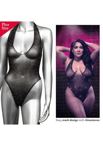 Deep V Bodysuit Plus BLACK PLUS - 1