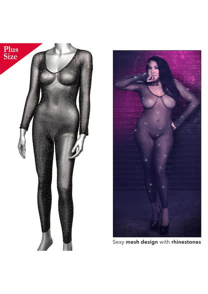 Crotchless Bodystocking Plus BLACK PLUS - 1