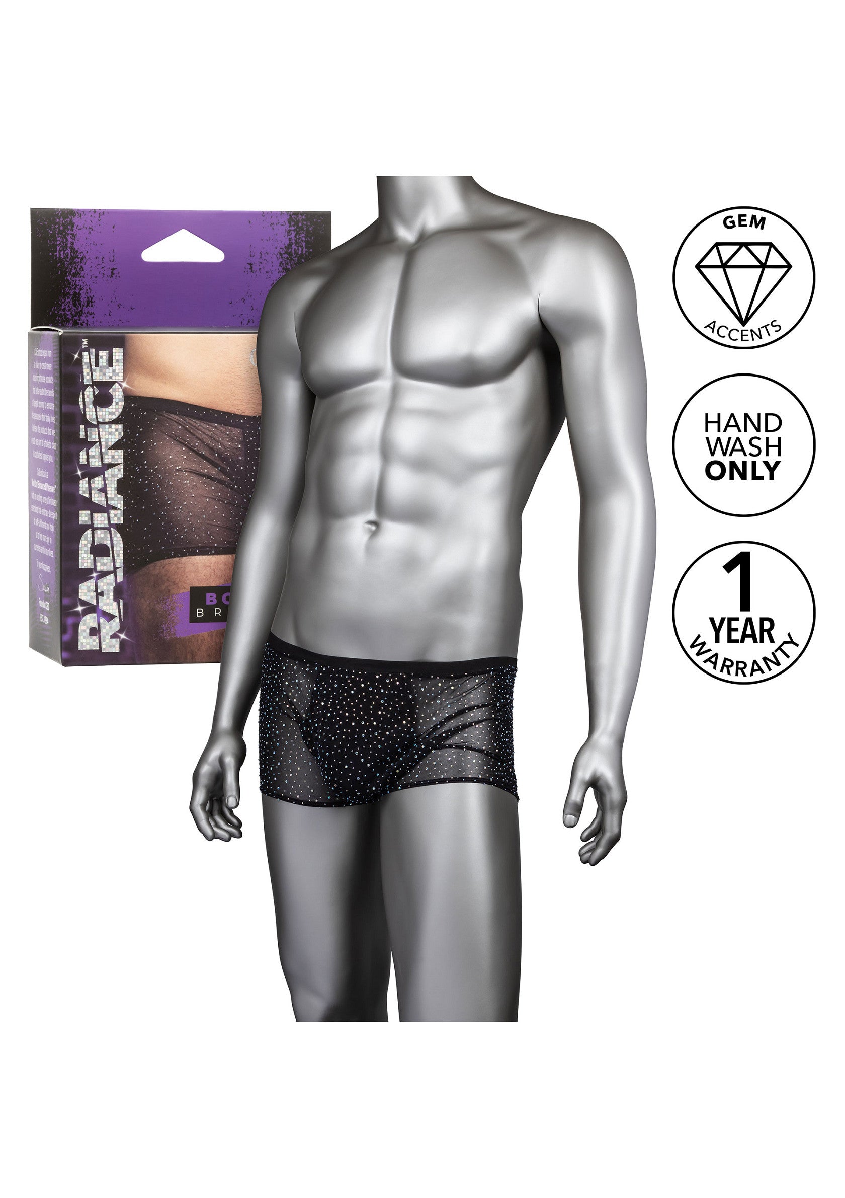 CalExotics Radiance Boxer Briefs BLACK O/S - 4