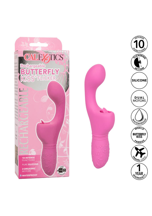 CalExotics Rechargeable Butterfly Kiss Flicker - Pink