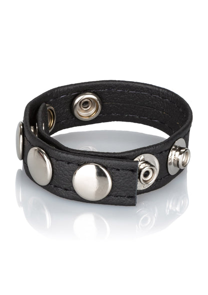 Leather Multi-Snap Ring BLACK - 2
