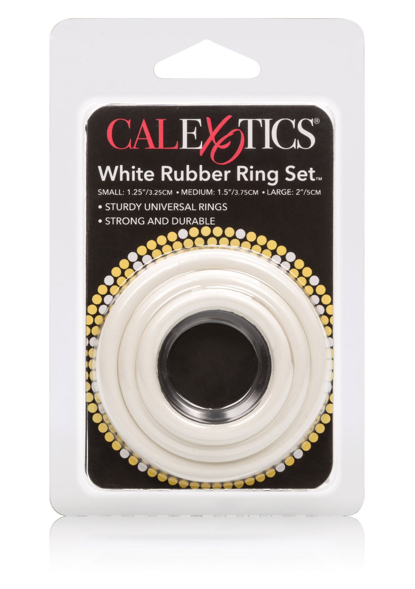 CalExotics Black Rubber Ring - 3 Piece Set WHITE - 7