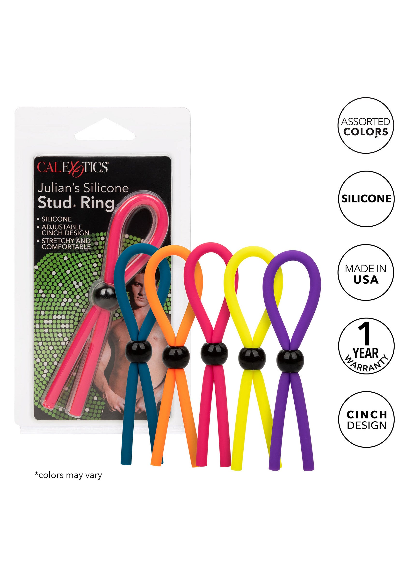 CalExotics Julian’s Silicone Stud Ring MULTICOLOR - 6