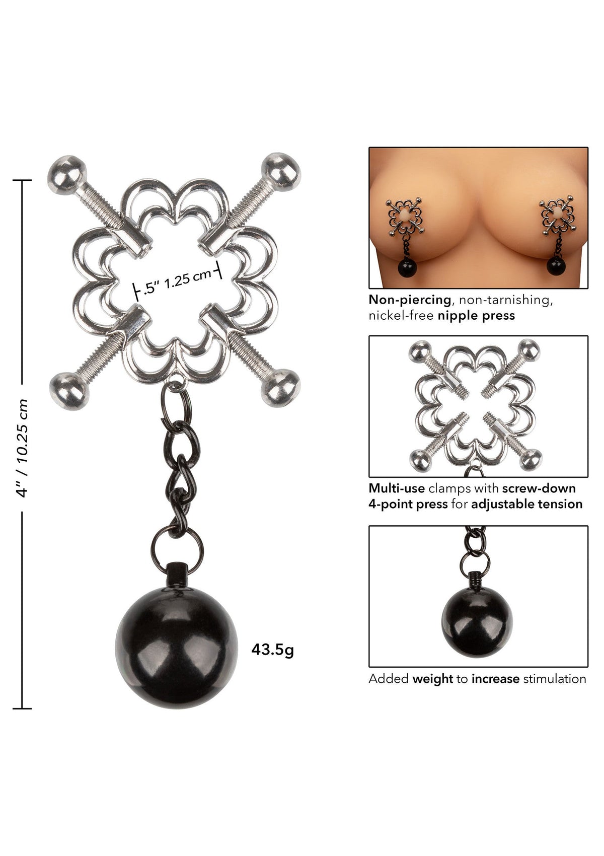 4-Point Weighted Nipple Press SILVER - 3