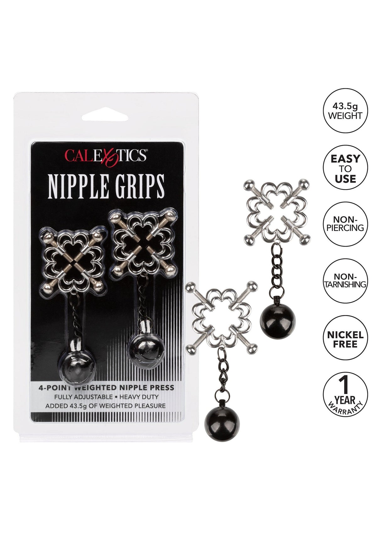 4-Point Weighted Nipple Press SILVER - 4