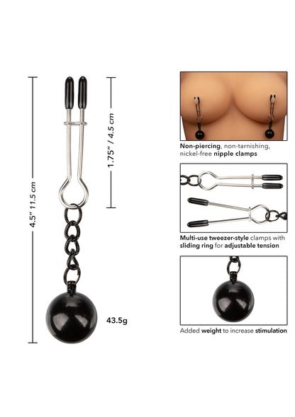 Weighted Tweezer Nipple Clamps BLACK - 3