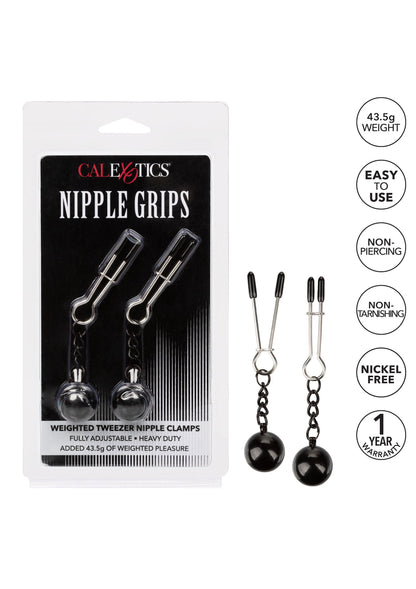 Weighted Tweezer Nipple Clamps BLACK - 4