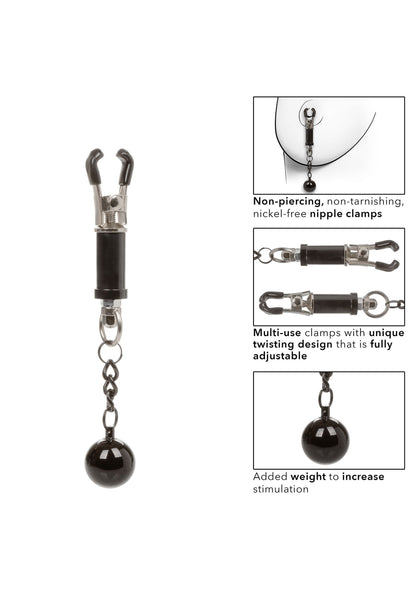 Weighted Twist Nipple Clamps SILVER - 3