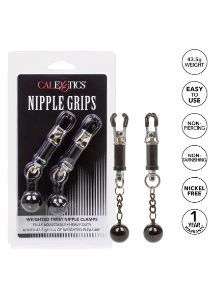 Weighted Twist Nipple Clamps SILVER - 4