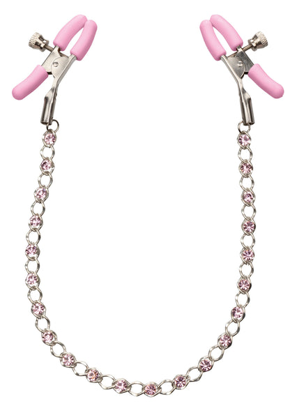 Crystal Chain Nipple Clamps PINK - 0