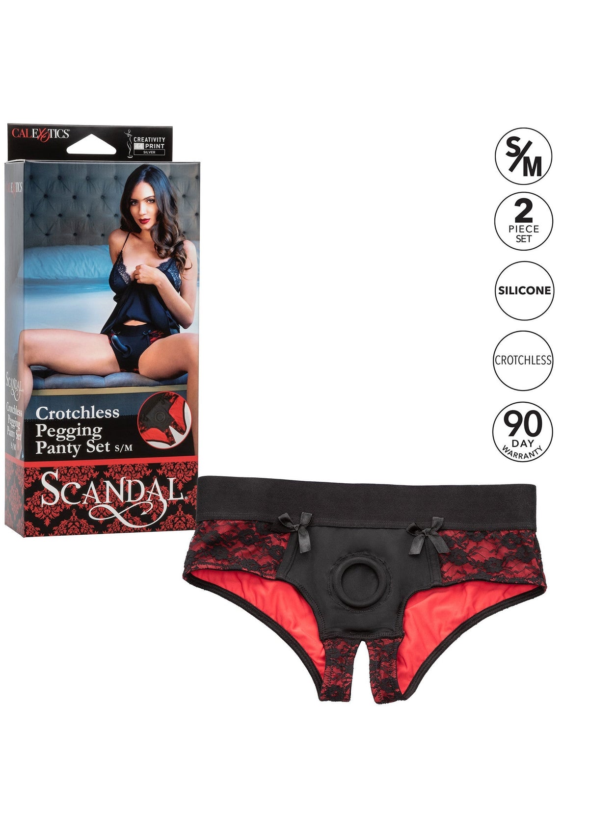 Scandal Crotchless Set S/M BLACK - 4