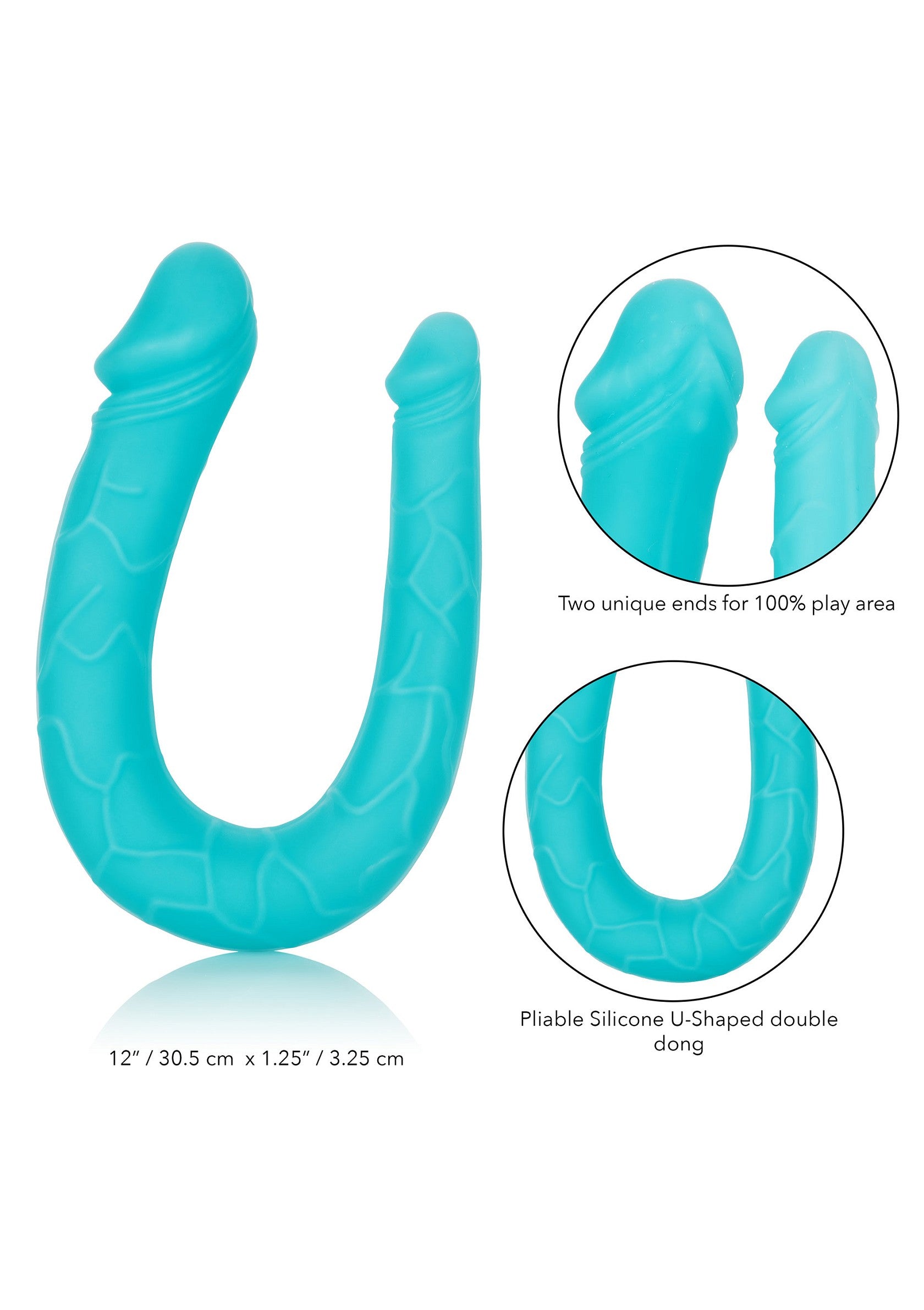 CalExotics Silicone Double Dong AC/DC Dong AQUA - 0