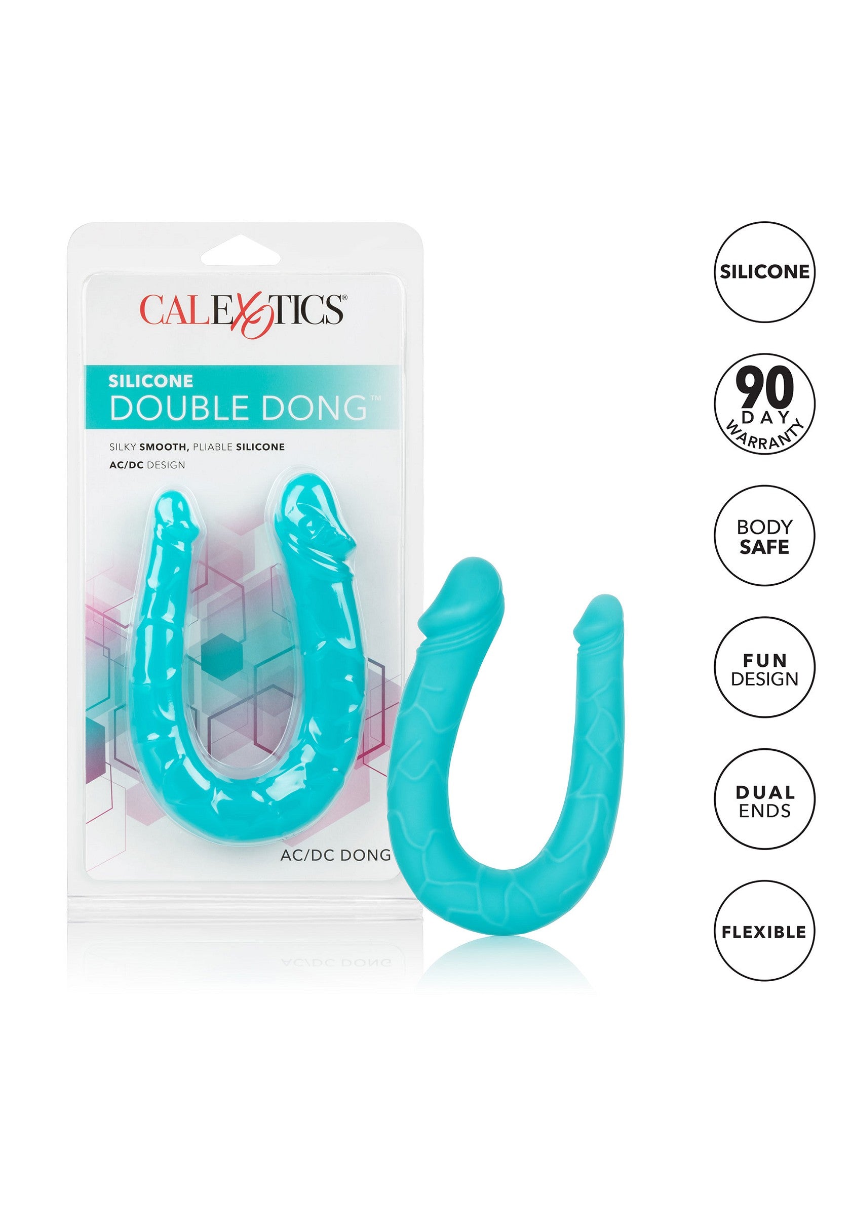 CalExotics Silicone Double Dong AC/DC Dong AQUA - 6