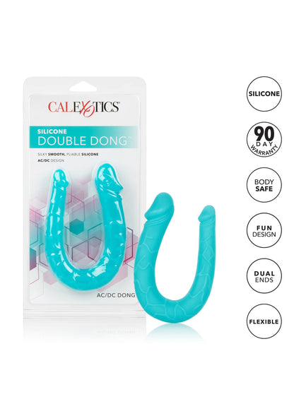 CalExotics Silicone Double Dong AC/DC Dong AQUA - 6