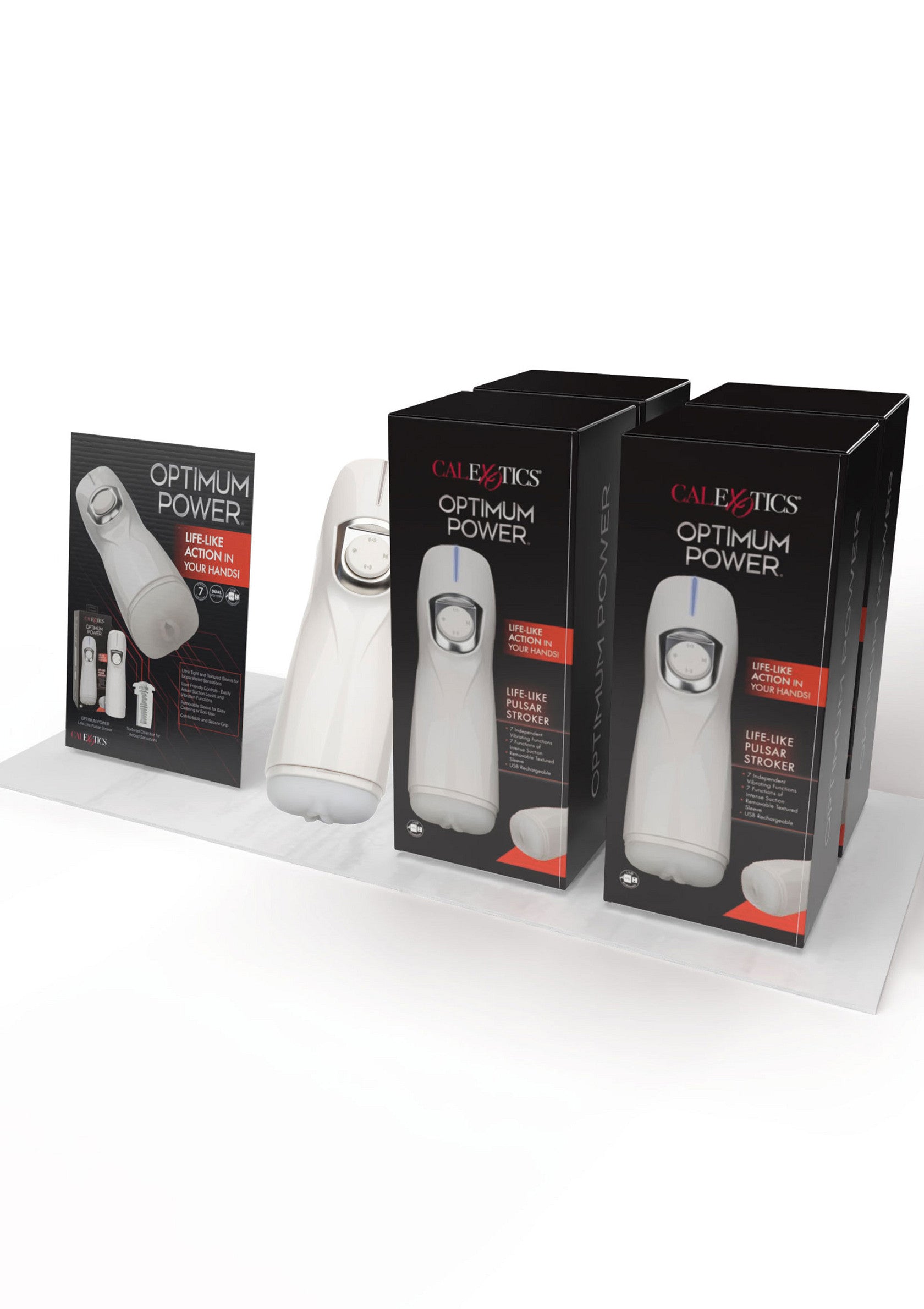 Calexotics Optimum Power Pulsar Retail Shelf Pack WHITE - 1