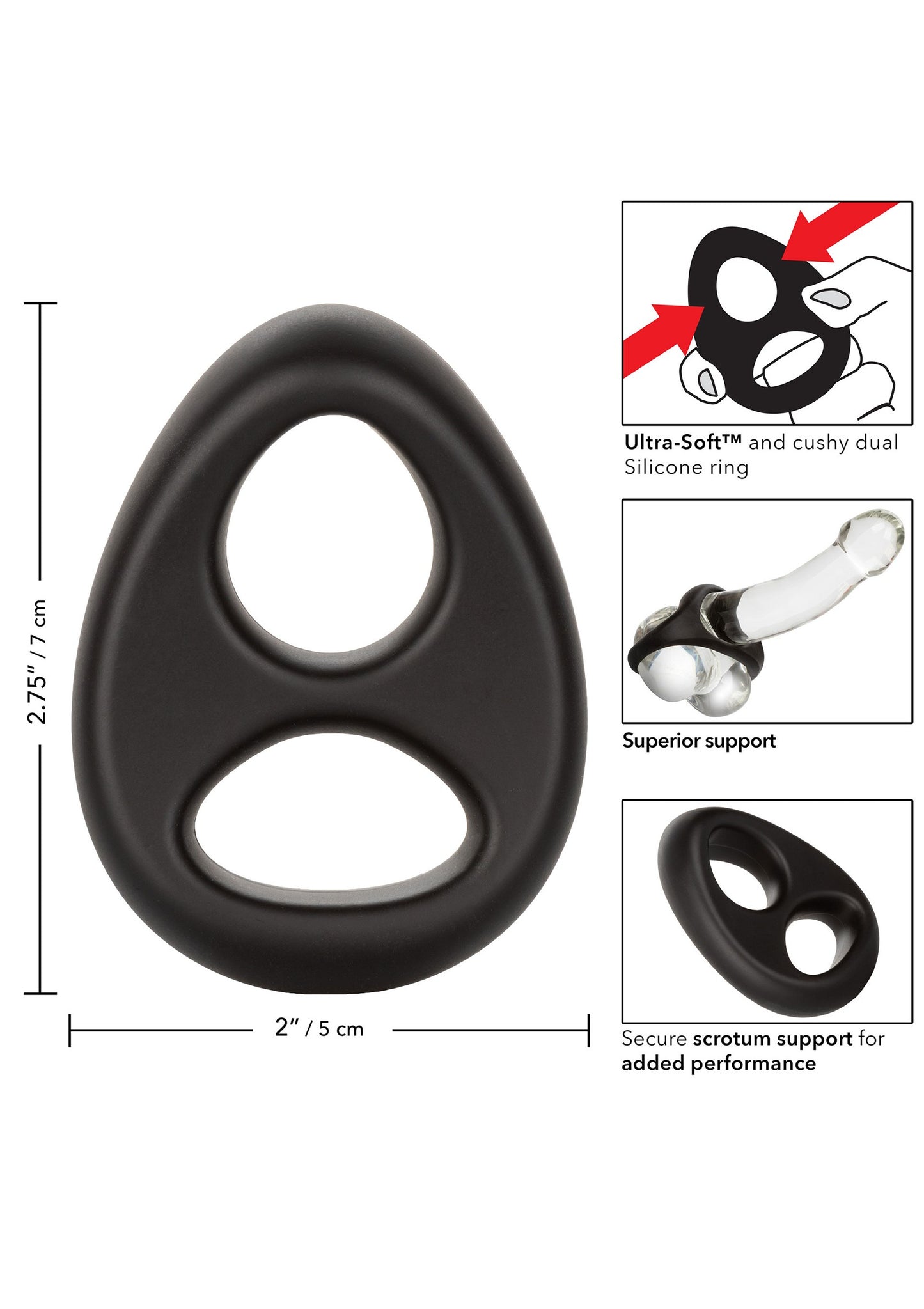 CalExotics Ultra-Soft Dual Ring BLACK - 0