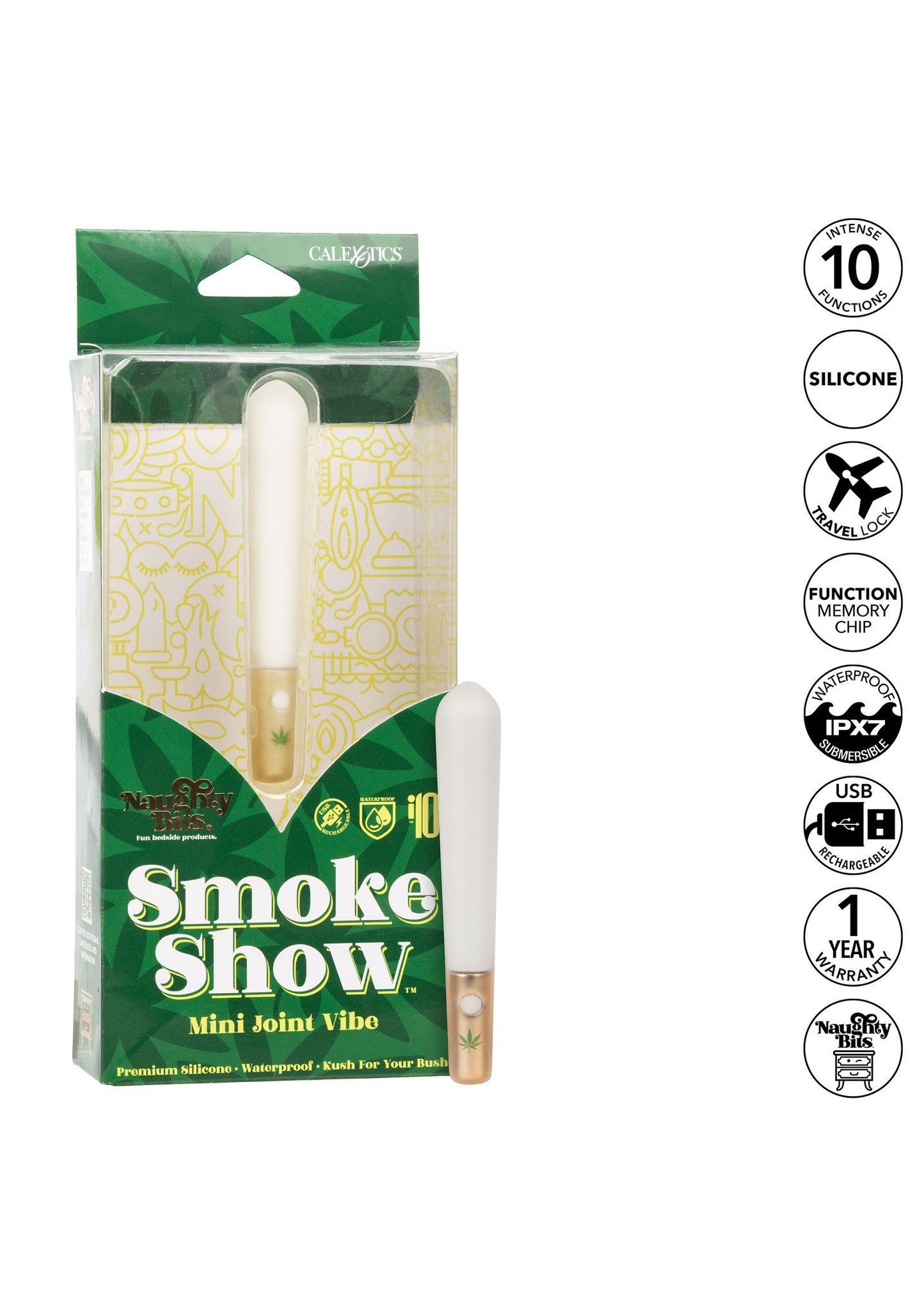 CalExotics Naughty Bits Smoke Show Mini Joint Vibe MULTICOLOR - 0