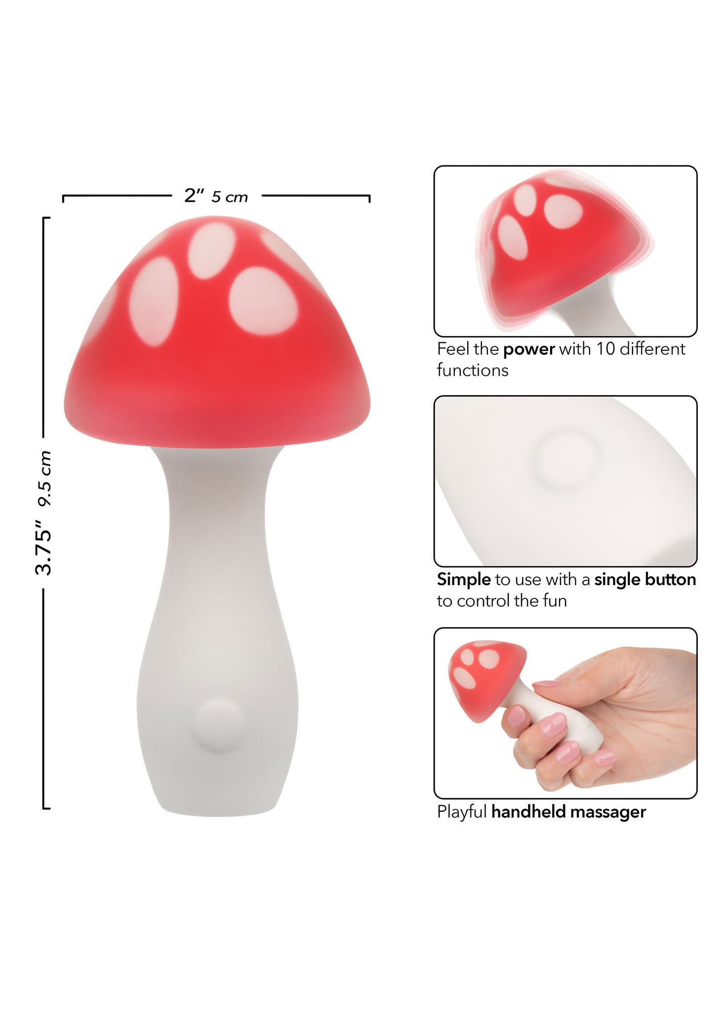CalExotics Naughty Bits Muff Shroom Playful Massager MULTICOLOR - 3
