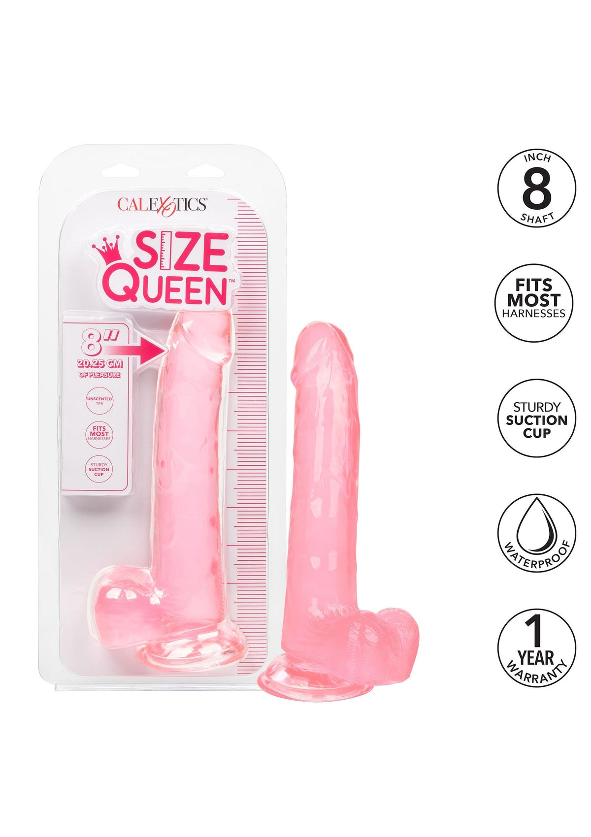 Queen Size Dong 8 inch PINK - 3