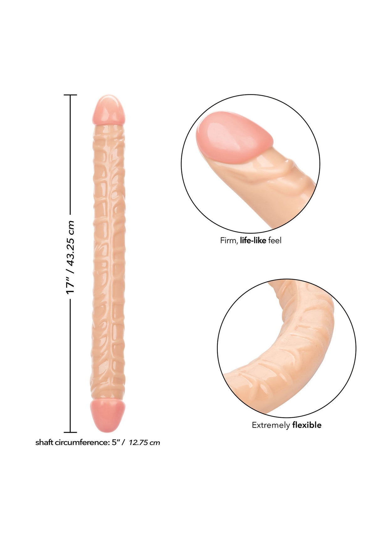 Size Queen Double Dong 17 inch SKIN - 2
