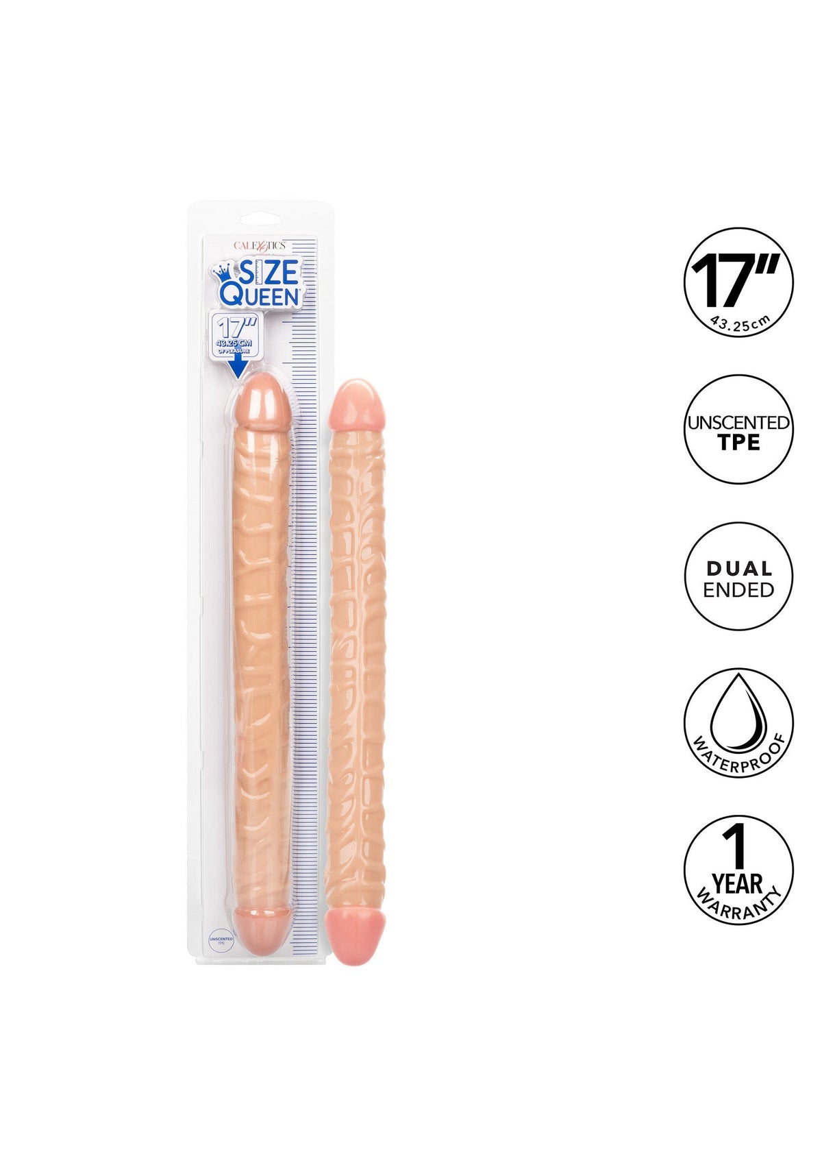 Size Queen Double Dong 17 inch SKIN - 3