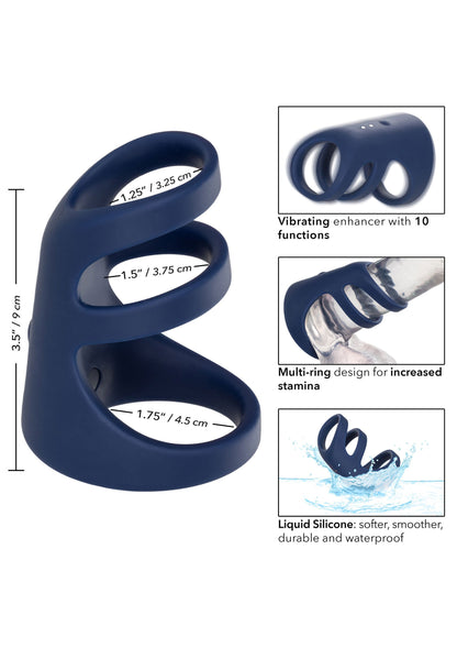 Rechargeable Triple Cock Cage BLUE - 3
