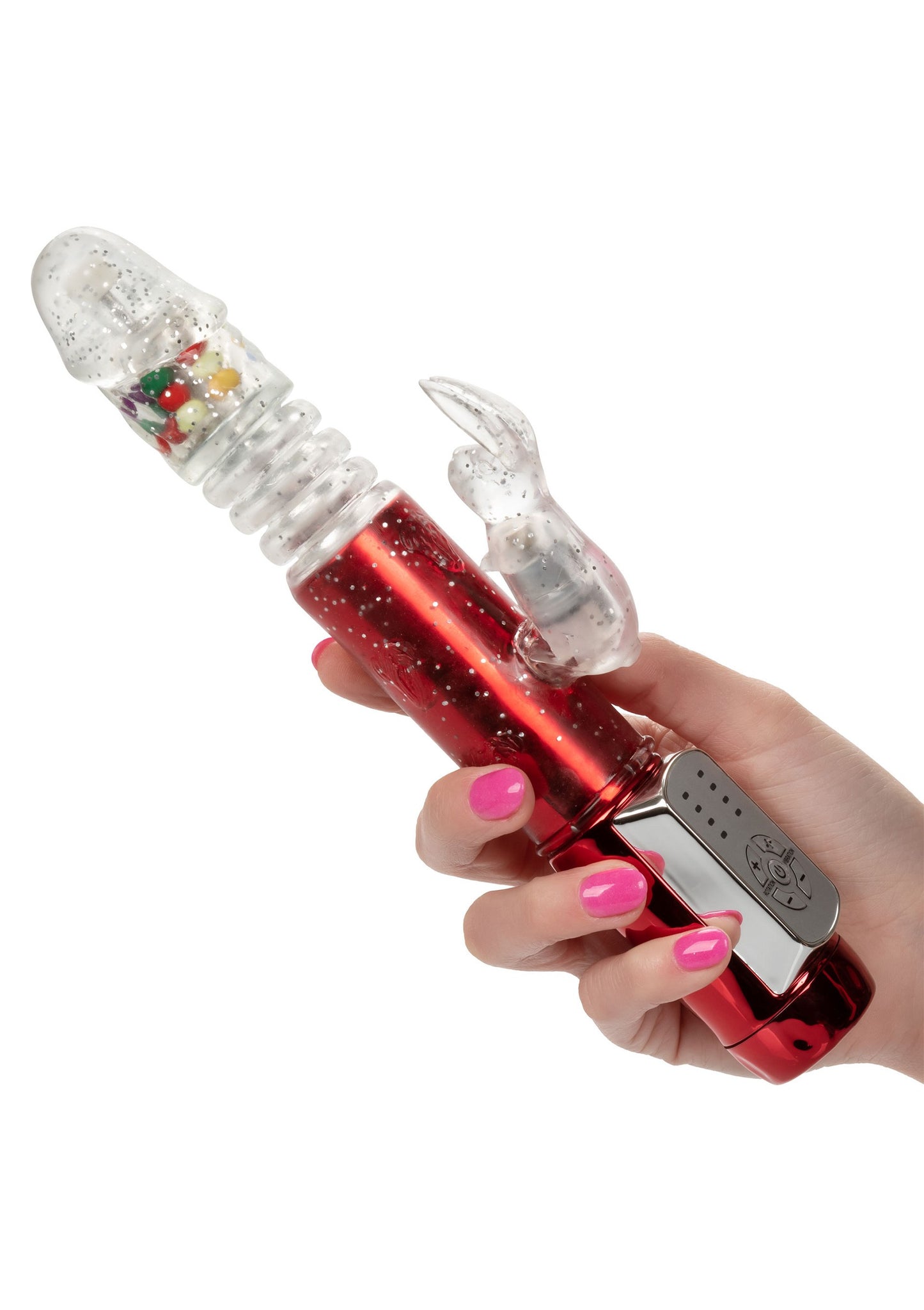 CalExotics Naughty Bits Cumball Machine Thrusting Jack Rabbit Vibrator RED - 2