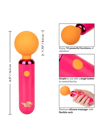 CalExotics Naughty Bits Home Cumming Queen Vibrating Wand ORANGE - 2