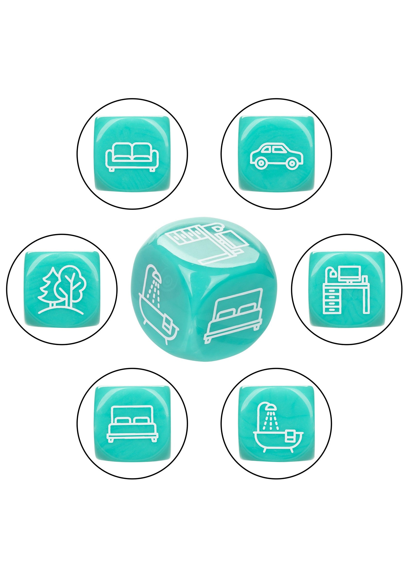 CalExotics Naughty Bits Roll With It Icon-Based Sex Dice Game MULTICOLOR - 3