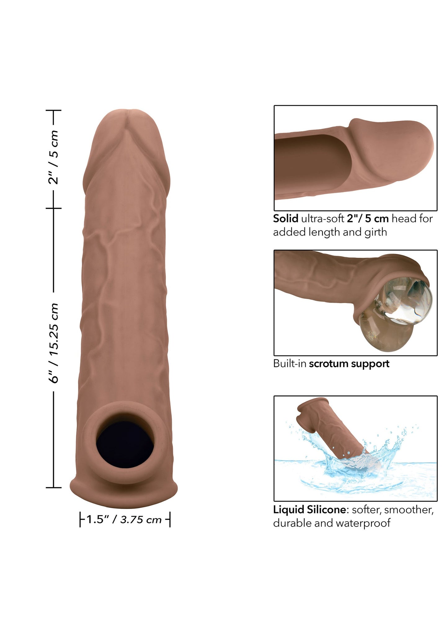 CalExotics Performance Maxx Life-Like Extension 8” BROWN - 5