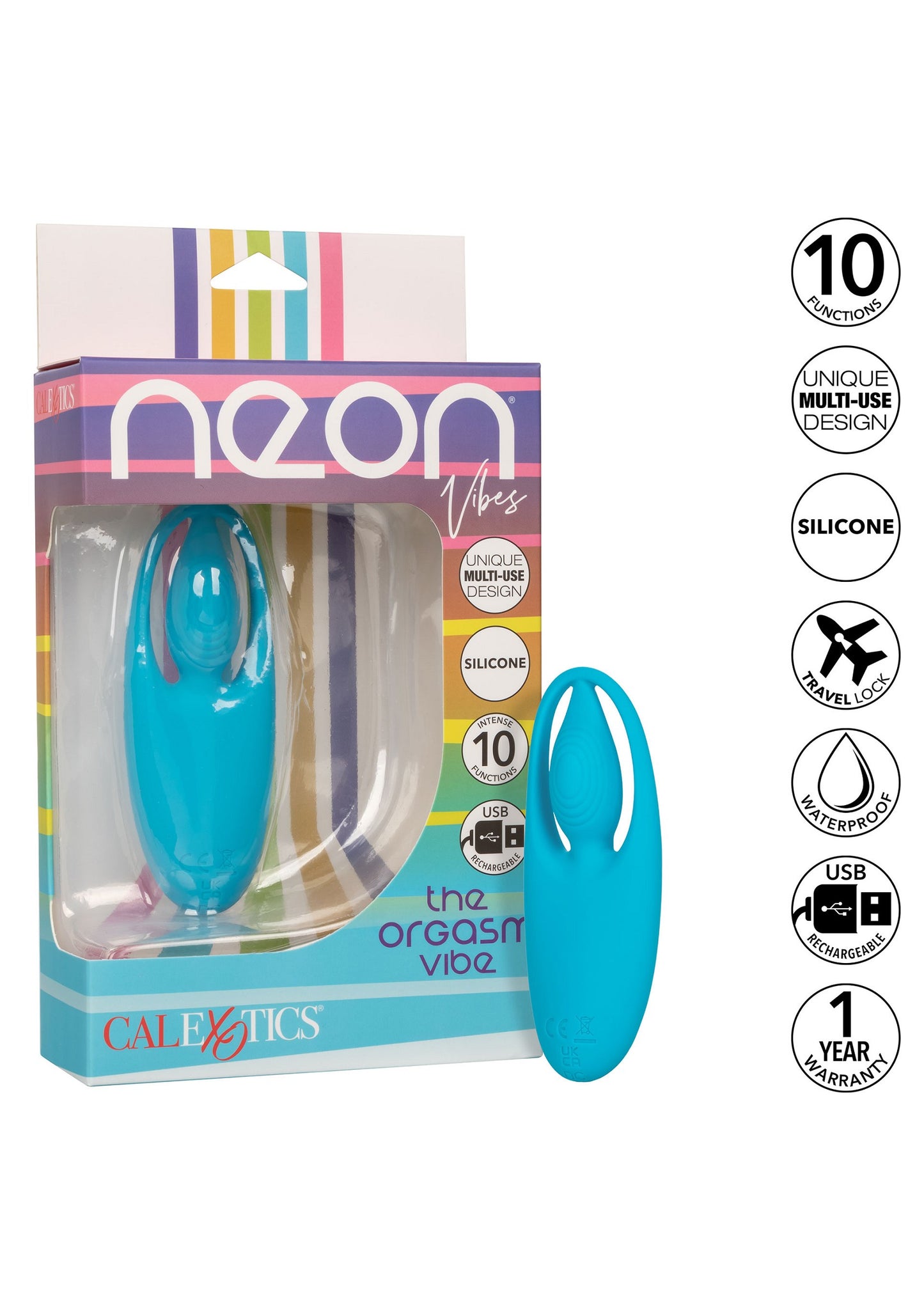 CalExotics Neon Vibes The Orgasm Vibe BLUE - 0