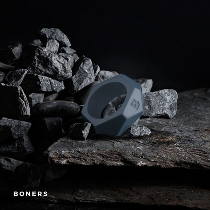 Boners Cockring Met Diamant Design - Grijs - 5